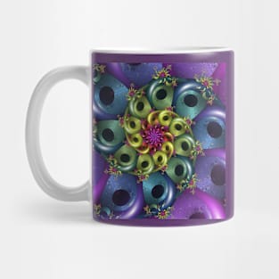 rainbow coloured fractal spiral Mug